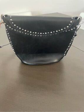 Zara Studded Black Crossbody Bag